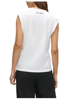 karl lagerfeld top womanikon v-neck tank - b1w17036 100