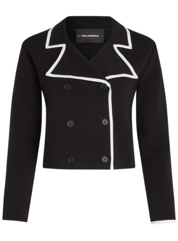 karl lagerfeld outerwear womancontrast knit cardigan - b1w18004 998