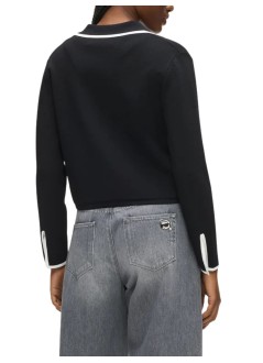 karl lagerfeld outerwear mujer contrast knit cardigan - b1w18004 998