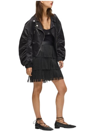 karl lagerfeld skirt womanfringe mini skirt - b1w12012 999 2