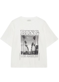 anine bing top womanlouis tee bing tour - a0811614ivy1 ivory