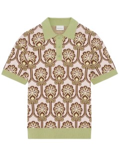 drôle de monsieur knitwear manpolo maille tapisserie florale - jpo196co147lpi light pink