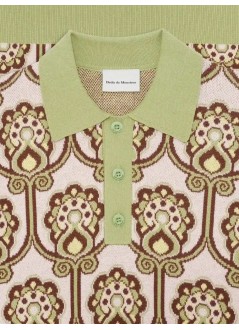 drôle de monsieur knitwear manpolo maille tapisserie florale - jpo196co147lpi light pink