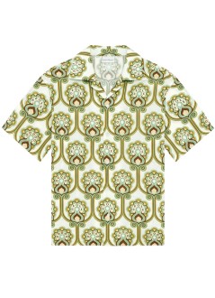 drôle de monsieur shirt manchemise lin tapisserie florale - jsh228li012gn green
