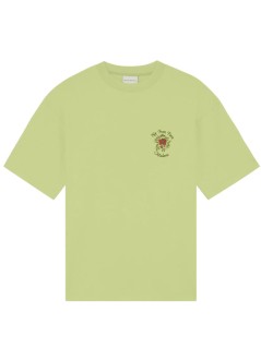 drôle de monsieur t-shirt mant-shirt slogan rose - jts210co002lol light olive