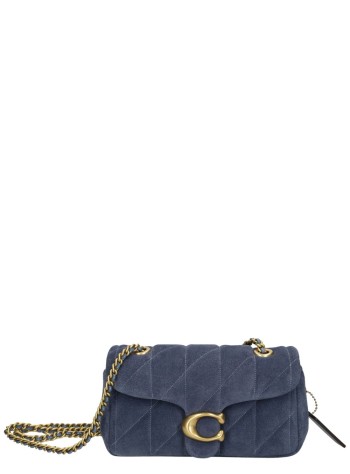 coach crossbody mujer quilted suede tabby shoulder bag 20 with chain - cw626 b4 light denim