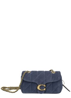 coach crossbody womanquilted suede tabby shoulder bag 20 with chain - cw626 b4 light denim