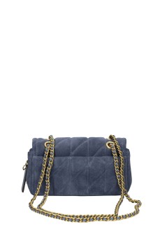 coach crossbody womanquilted suede tabby shoulder bag 20 with chain - cw626 b4 light denim