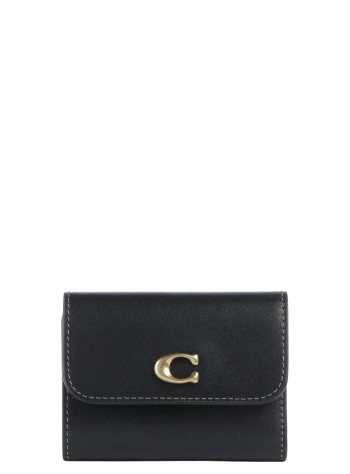 coach cartera mujer refined calf leather essential card holder wallet - cz111 b4 black