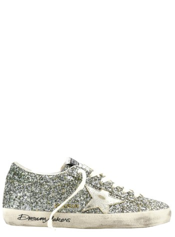 golden goose sneaker womansuper star glitter upper toe tongue and heel laminated star - gwf00101f008056 65224