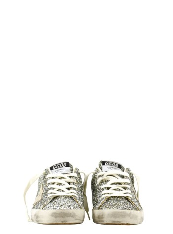 golden goose sneaker womansuper star glitter upper toe tongue and heel laminated star - gwf00101f008056 65224 2