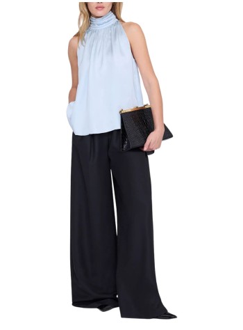 anine bing blusa mujer marie top - a0712068lh28 light blue 2