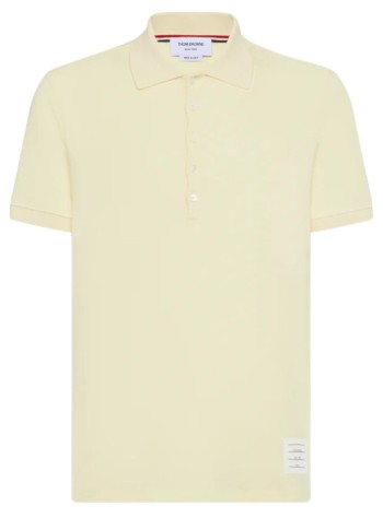 thom browne polo hombre short sleeve rib cuff polo w/ engineered 4 bar stripe in cl - mjp110p00050 740