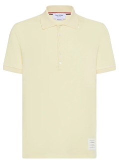 thom browne polo hombre short sleeve rib cuff polo w/ engineered 4 bar stripe in cl - mjp110p00050 740