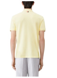 thom browne polo hombre short sleeve rib cuff polo w/ engineered 4 bar stripe in cl - mjp110p00050 740
