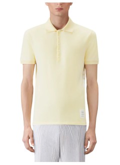 thom browne polo hombre short sleeve rib cuff polo w/ engineered 4 bar stripe in cl - mjp110p00050 740