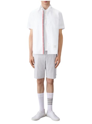 thom browne polo hombre short sleeve rib cuff polo w/ engineered 4 bar stripe in cl - mjp110p00050 100 2