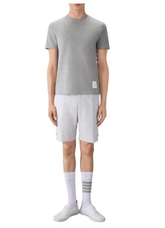 thom browne camiseta hombre short sleeve tee w/ engineered 4 bar stripe in classic piqu - mjs123a00050 055
