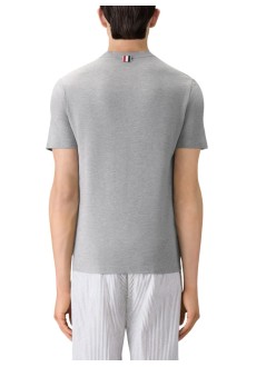 thom browne camiseta hombre short sleeve tee w/ engineered 4 bar stripe in classic piqu - mjs123a00050 055
