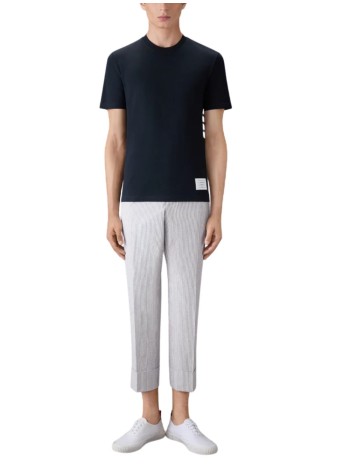 thom browne camiseta hombre short sleeve tee w/ engineered 4 bar stripe in classic piqu - mjs123a00050 415 2