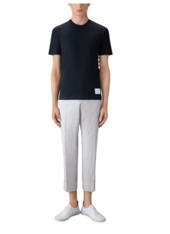 thom browne camiseta hombre short sleeve tee w/ engineered 4 bar stripe in classic piqu - mjs123a00050 415