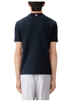 thom browne camiseta hombre short sleeve tee w/ engineered 4 bar stripe in classic piqu - mjs123a00050 415