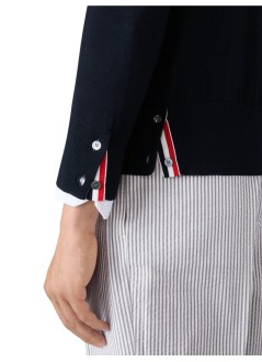 thom browne punto hombre classic v-neck cardigan in fine merino wool w/ 4bar stripes - mkc002ay1014 415