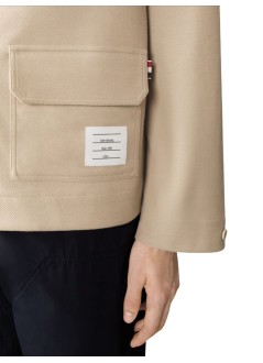 thom browne outerwear hombre oversized zip up parka in double face tech twill + eng rwb - mjt567aj0250 260