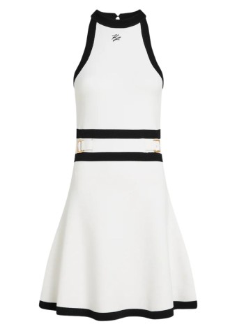 karl lagerfeld dress womanbelt detail knit dress - b1w13004 101