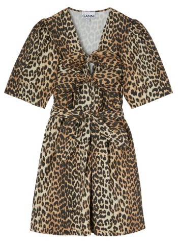 ganni vestido mujer printed stretch cotton mini tie strap dress - a1030250 943