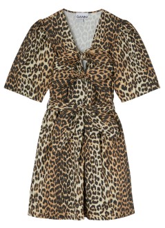 ganni vestido mujer printed stretch cotton mini tie strap dress - a1030250 943