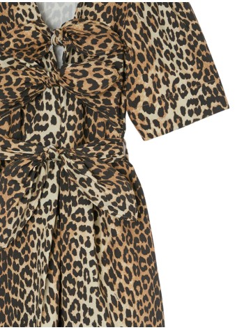 ganni vestido mujer printed stretch cotton mini tie strap dress - a1030250 943 2