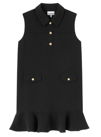 ganni vestido mujer future twill suiting mini dress w. frill - a1030135 099