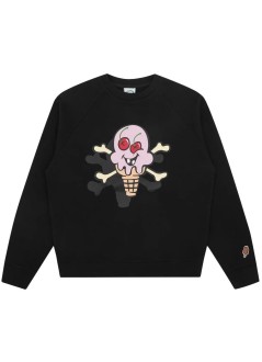 icecream sweater mancones & bones crewneck - ic254104 black