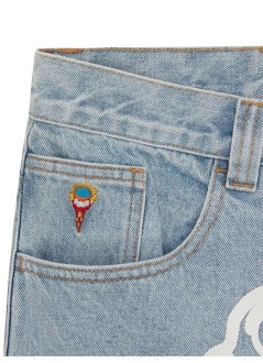 icecream denim manrunning dog double scoop denim pant - icd002 heavy wash blue