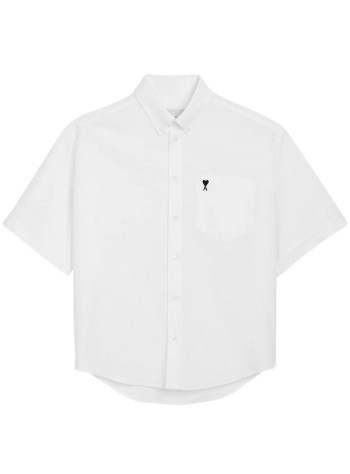 ami shirt manquota -boxy short sleeve shirt with button down collar and  - hsh823co0031 168