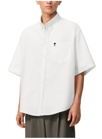 ami shirt manquota -boxy short sleeve shirt with button down collar and  - hsh823co0031 168 2