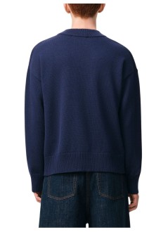 ami punto hombre quota -cardigan with contrasted ami de coeur - ukc380kn0156 a116