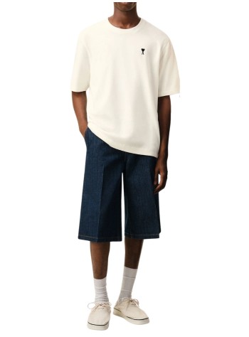 ami t-shirt manboxy fit short sleeves adc teeshirt with signature print at - uts387726 136 2