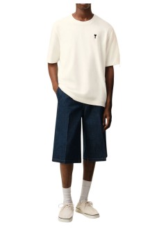 ami t-shirt manboxy fit short sleeves adc teeshirt with signature print at - uts387726 136