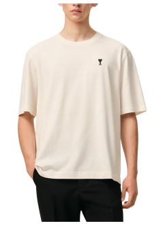 ami t-shirt manboxy fit short sleeves adc teeshirt with signature print at - uts387726 136