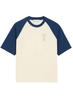 ami camiseta hombre short sleeves boxy fit teeshirt with ami de coeur knitted p - uts379726 a027
