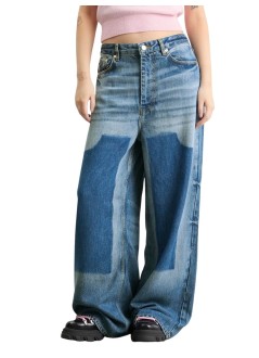 ganni pantalon jeans mujer light weight denim baggy jeans - a1100060 091