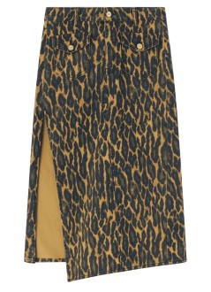 ganni skirt womanprint denim midi skirt - a1090043 894