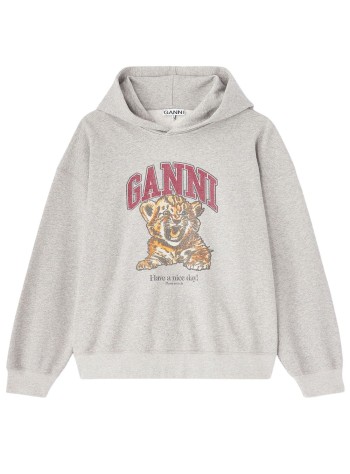 ganni sweater womanisoli hoodie beaded baby tiger print - a1060024 920