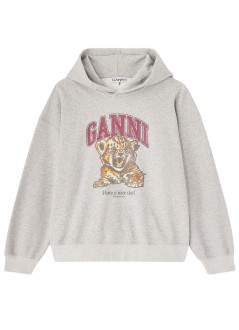 ganni sweater womanisoli hoodie beaded baby tiger print - a1060024 920