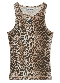 ganni top womansoft cotton rib tank top - a1050073 943