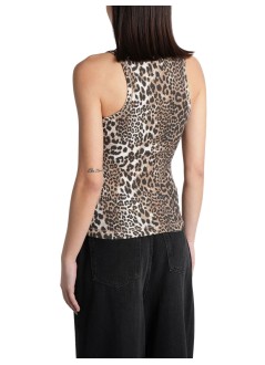 ganni top womansoft cotton rib tank top - a1050073 943