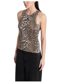 ganni top womansoft cotton rib tank top - a1050073 943
