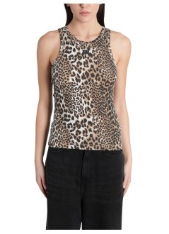 ganni top womansoft cotton rib tank top - a1050073 943